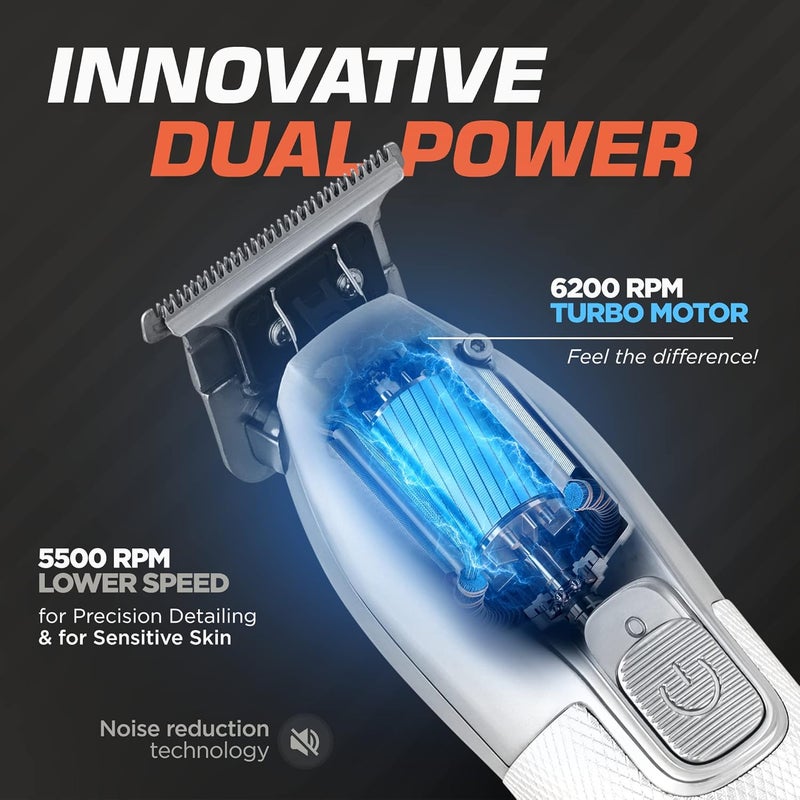 Fagaci Men's Hair Trimmer - Turbo Power with Precise Cutting, Adjusted Zero Gap Blades for Clean and Fine Cuts - Image 2